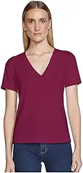 Blusa Básica Feminina Em Algodão Com Decote V