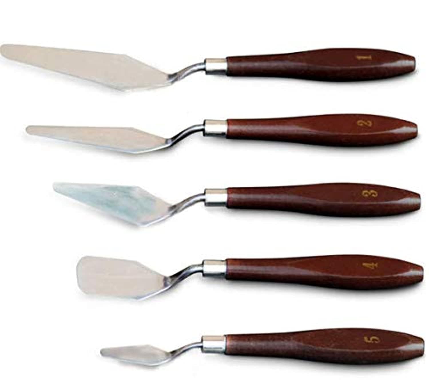 5Pcs Mixed Stainless Steel Palette Scraper Set Spatula Knives For Artist Oil Painting Tools Painting Knife Blade