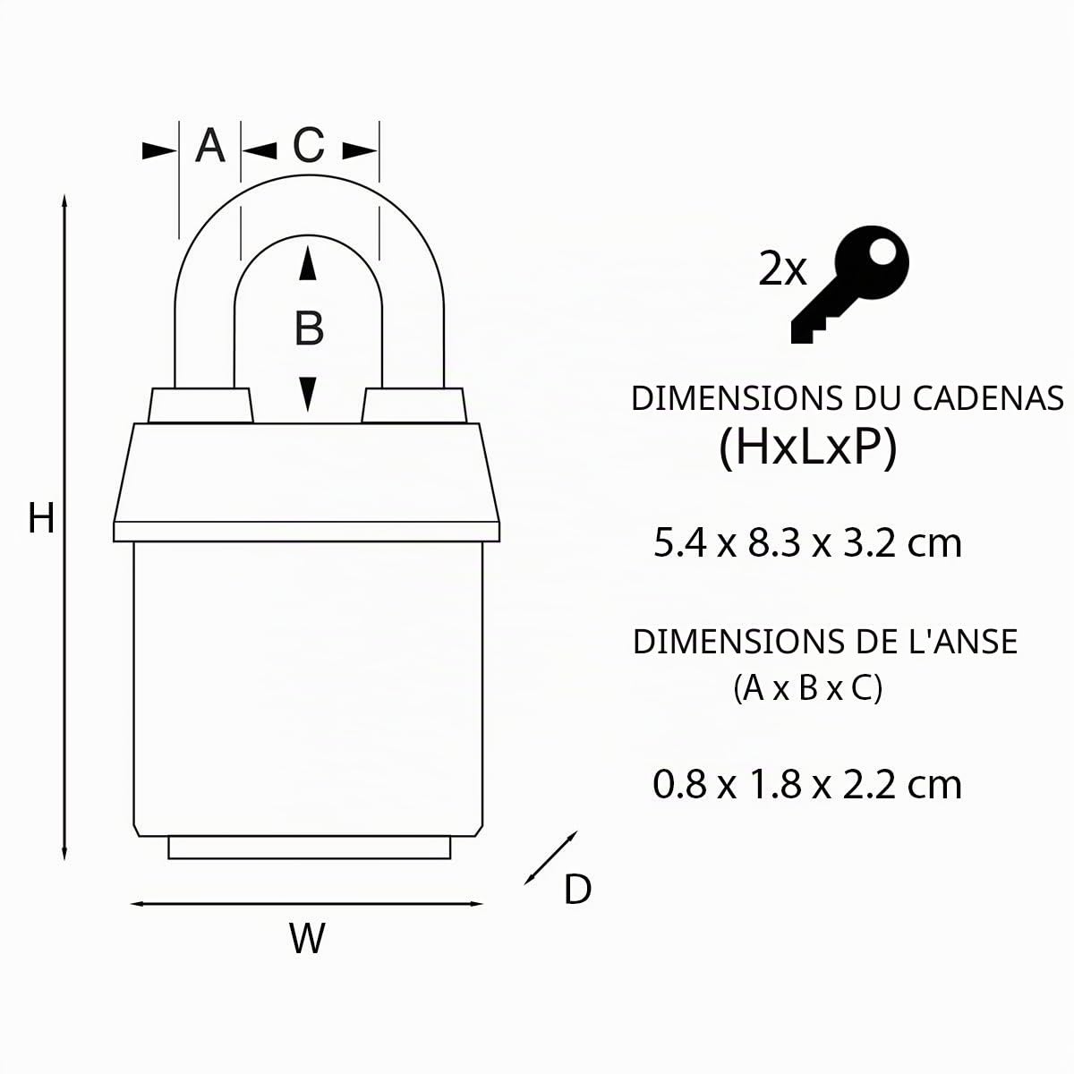 MASTER LOCK Cadenas Haute Sécurité Etanche [Anse Protégée] [Extérieur] [Clé] 6321EURD - Idéal pour les secteurs des transports et de l'industrie