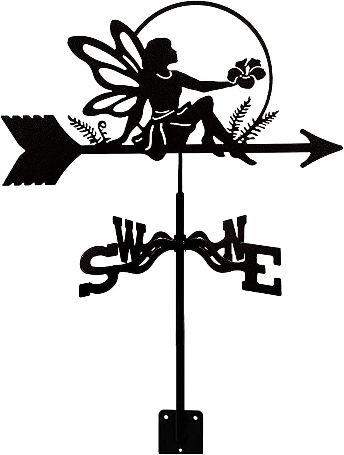 Girouette en métal, Type de fée Papillon girouette en métal extérieur Toit Jardin girouette Outil de Mesure Montage Jardin décor girouette, indicateur de Direction du Vent de jardi
