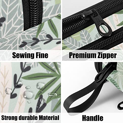 Image of Fustylead Exotic Plants Nylon Pencil Bag Large Storage Pouch Pen Case Makeup Bag Simple Stationery Bag School College Office Organizer for Teens Boys Girls Student