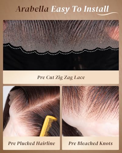 Image of Arabella 6x5 Brown Highlight Glueless Wigs Chocolate 210% Density 20inch