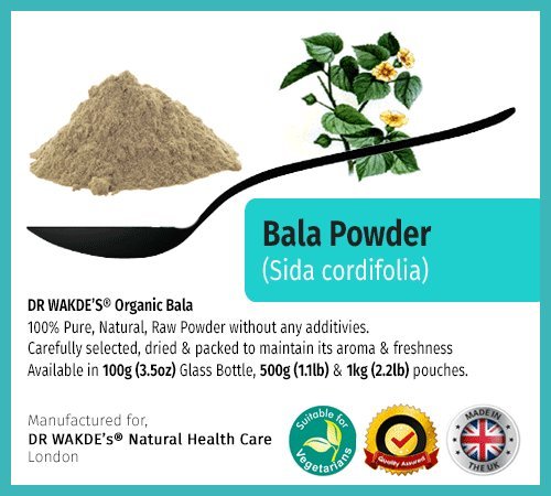 DR WAKDE'S Bala Poeder (SIDA cordifolia) - 100g (3.5oz) | Pure, Rauw & Gedroogd Poeder | Ayurvedisch Kruid… - Afbeelding 3