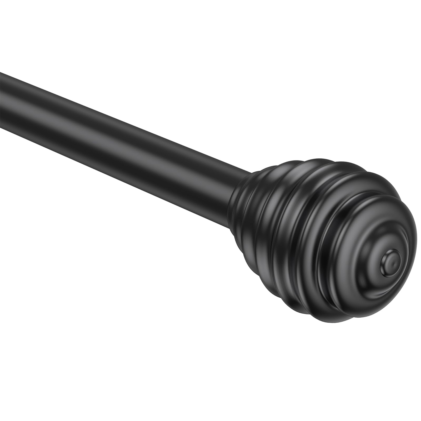 Drapery Window Curtain Rod 32 to 72 Inches Adjustable Length, 1 Inch Matte Black Window Curtain Rod Set with Brackets, Heavy Duty Drapery Rods, Modern Splicing Metal Window Curtain Rod