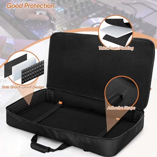 Image of Rexmica Carrying Bag Compatible with Pioneer DDJ RX /DDJ SX /DDJ SX2 / DDJ SX3 / Denon MC7000 / Numark NS6, DJ Controller Storage Bag with Foam Padding for DJ Cable or Other Accessories (L, Black)