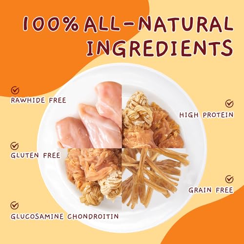Jungle Calling Beef Tendons for Dogs, Chicken Wrapped Tendons Dog Chews Long Lasting Hip and Joint Supplement for Dogs with Glucosamine (Knotted Bone) Jungle Calling Beef Tendons for Dogs, Chicken Wrapped Tendons Dog Chews Long Lasting Hip and Joint Supplement for Dogs with Glucosamine (Knotted Bone)