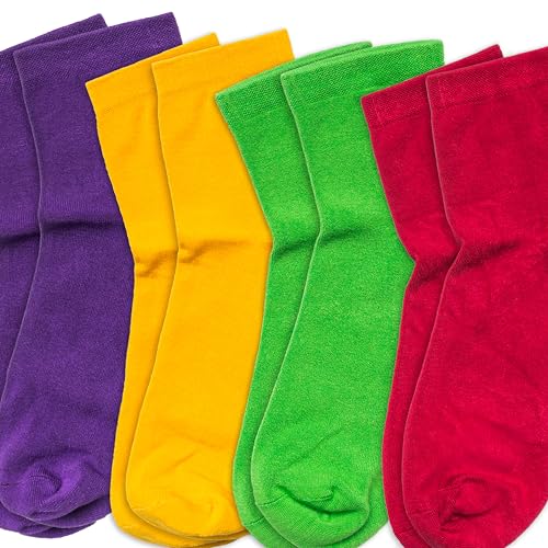 RAFRAY Women's Colorful Bamboo Viscose Ankle Socks – Soft & Breathable Quarter Socks – Gift Box – 4 Pairs – Size 7-112