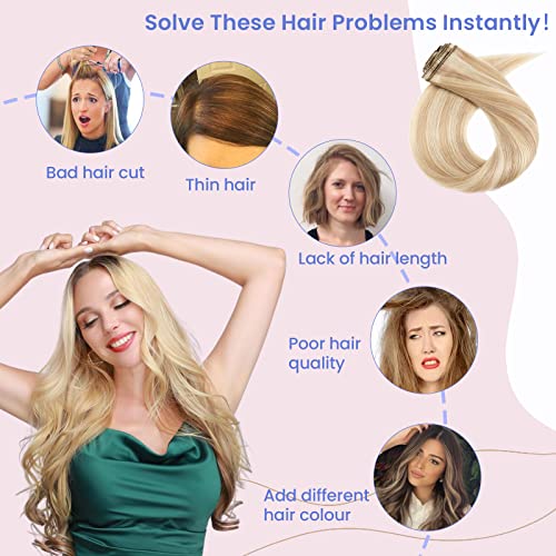 Elailite Clip in Hair Extensions Real Human Hair Remy Natural Hair, 8 Pieces Standard Weft Full Head Straight - Image 2