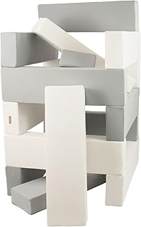 Velinda Un Conjunto Juego de 15 Bloques Grandes de Espuma Juegos para niños guardería (Color: Blanco,Gris)