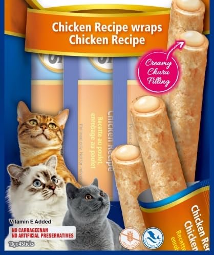 Rolls Katzensnack für Katzen, 12 x 4 x 10 g (Huhn)