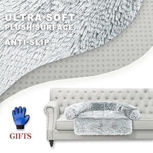   Tinaco-Luxurious-Calming-Bed-Mats-Washable-Removable-Couch-Cover-Plush-Long-Fur-Mat-for-Pets-Waterproof-Lining-Perfect-for-Small-Medium-and-Large-Dogs-and-Cats-Gradient-Gray-L
