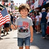 DDSOL Boys 4th of July Shirts American Flag T-Shirts Kids Patriotic Independence Day Memorial Day Tops Tees 3-4T