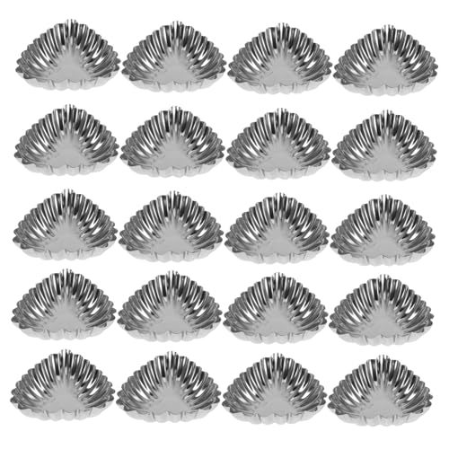 Cabilock 20Pcs Stainless Steel Decorative Baking Molds Reusable Muffin and Egg Tart Cups for Pudding Cupcakes and More for Home Bakery and Family Gatherings