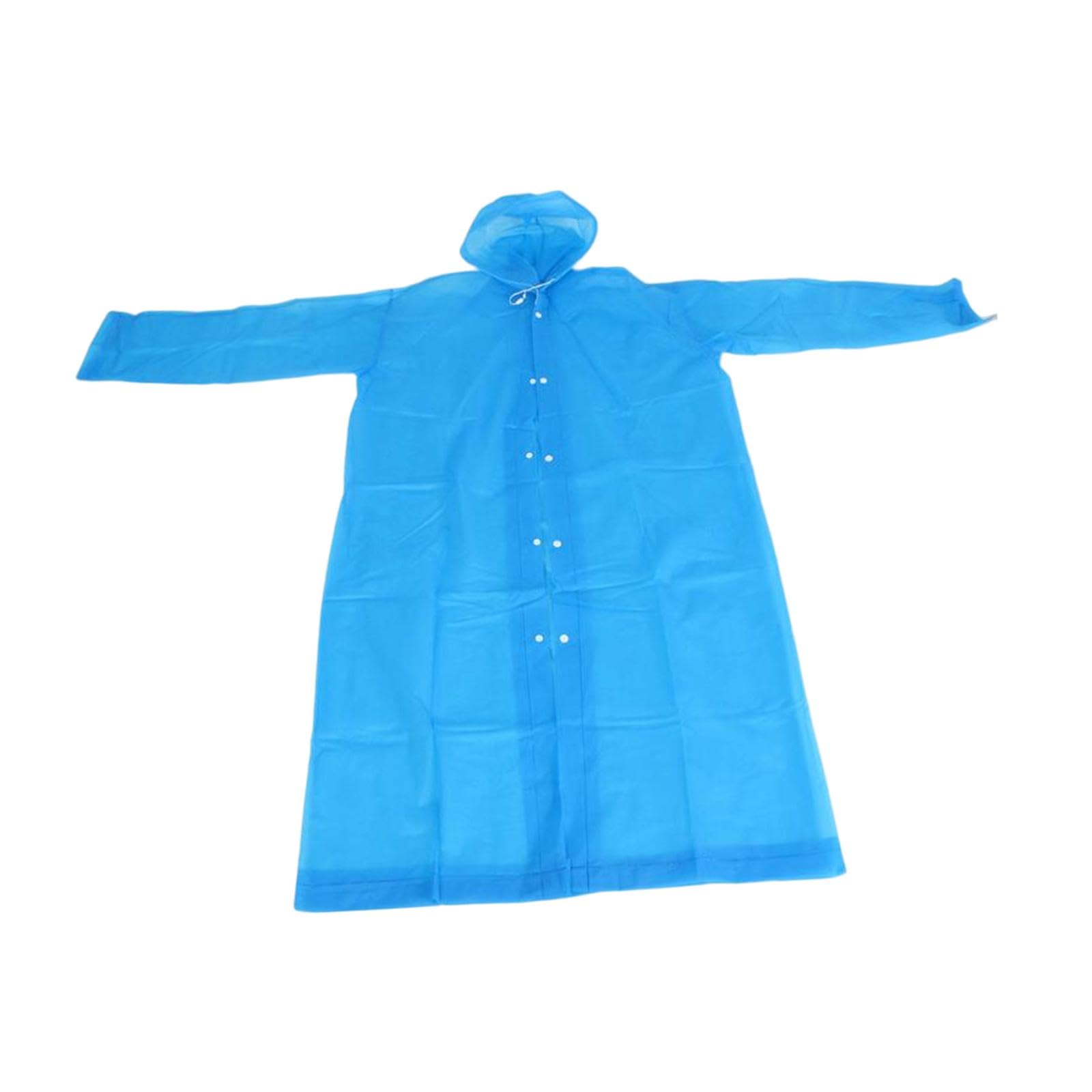 Long Raincoat Rain Cape Comfortable Rainwear Waterproof Reusable Rain Jacket Adult Blue | Clothing Shoes & Accessories | Womens Clothing | Coats & Jackets-image-34