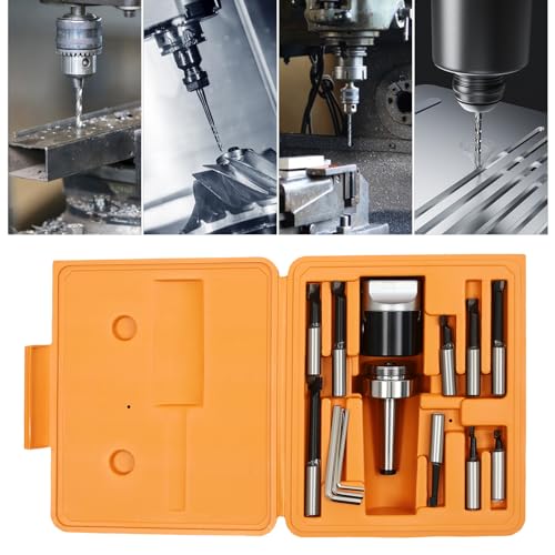 BANLICALI Boring Head Set, M12 Thread CNC Milling Machine Accessories with Carrying Case, 0-1.57