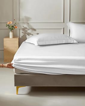 25 Momme Silk Fitted Sheet Ivory, Cal King 72x84+16"