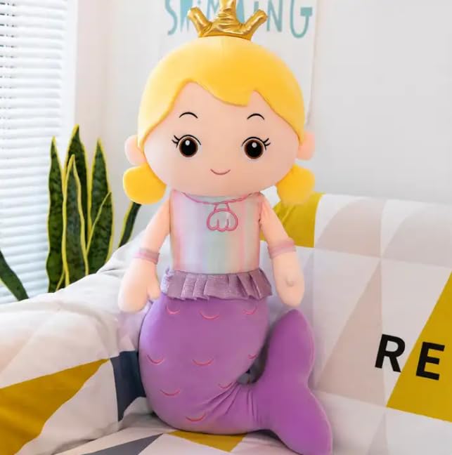 Mermaid Soft Doll – Adorable Stuffed Plush Toy for Kids & Girls | Birthday Gift & Room Decoration(30 CM)(Purple Color)