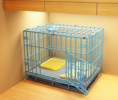 Livmorx 小型犬用のケージ、犬用のペット室内用フェンスとドア、用のコーギーやテディ小型犬用 のペットハウス (ブルー)