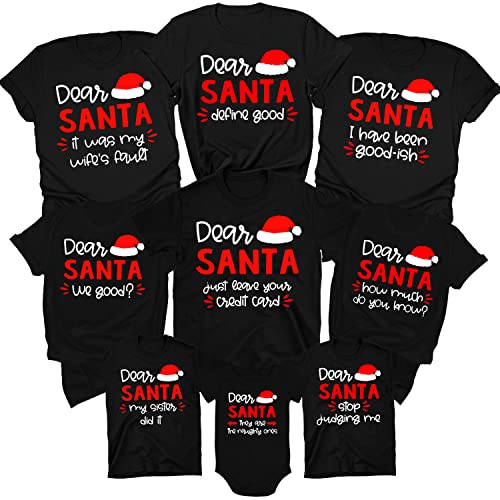 Dear Santa Christmas Shirt for Family 2024, Cousins Crew Group T-Shirt Matching Holiday Xmas Outfit for Photoshoot