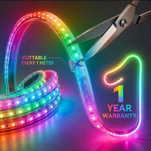 Image of Gesto 10 Meter Multicolor LED Rope Strip Light | IP65 Waterproof Indoor & Outdoor Lights for Balcony, Home Decor & Cove Light for Ceiling | 8 Flashing Modes RGB Strip Light for Diwali Decoration