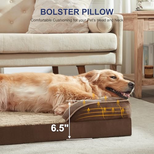 FURTIME Orthopedic Bed for Large Dogs, XL Washable Dog Beds Large Sized Dog, Comfy Supportive Foam Pet Couch Bed with Removable Washable Cover, Waterproof Extra Large Sofa Bed Foam and Nonskid Bottom - Image 4