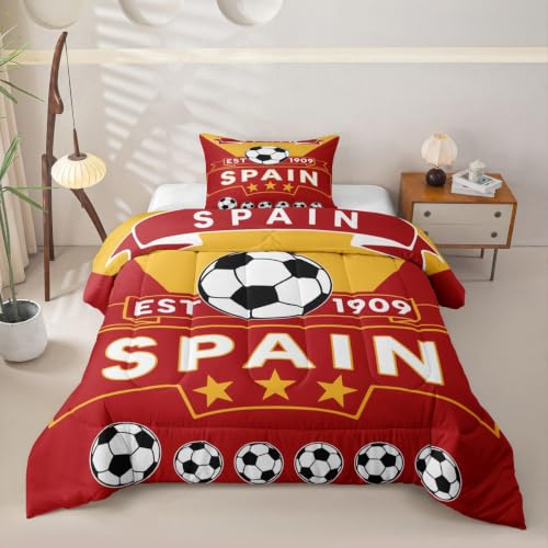 Image of Feelyou Football Soccer Comforter Set Twin Size Bedding Set