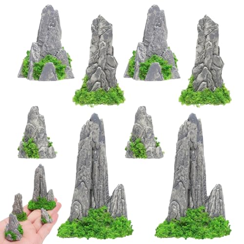 VOSSOT 8 Stück Miniatur Berge Deko Landschaft, Berge Deko Miniatur...