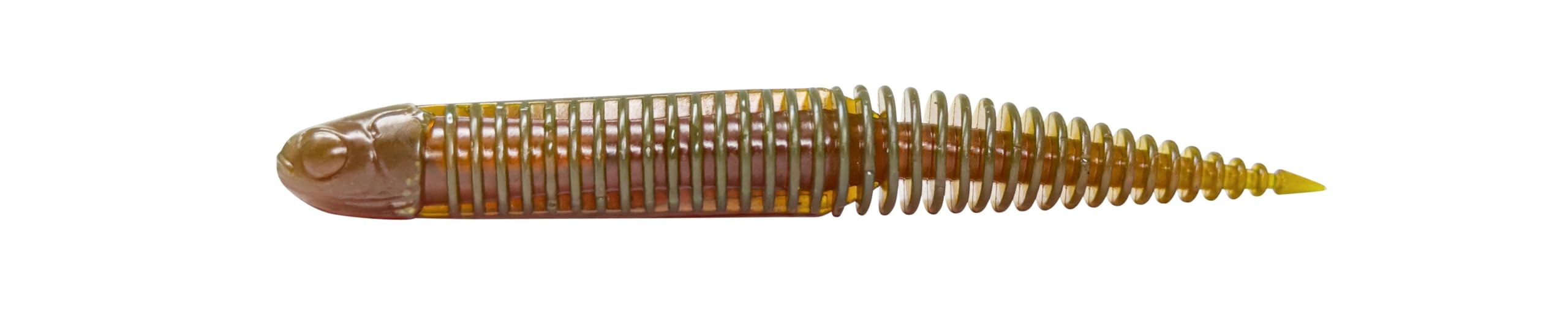 Savage Gear Ned Dragon Tail Slug – Floating Soft Plastic for Freshwater & Saltwater – Perch, Bass & Inshore Predators – NED & Cheb Rigging – Scented, Ribbed Body with Rattle Green Pumpkin 7.2 cm