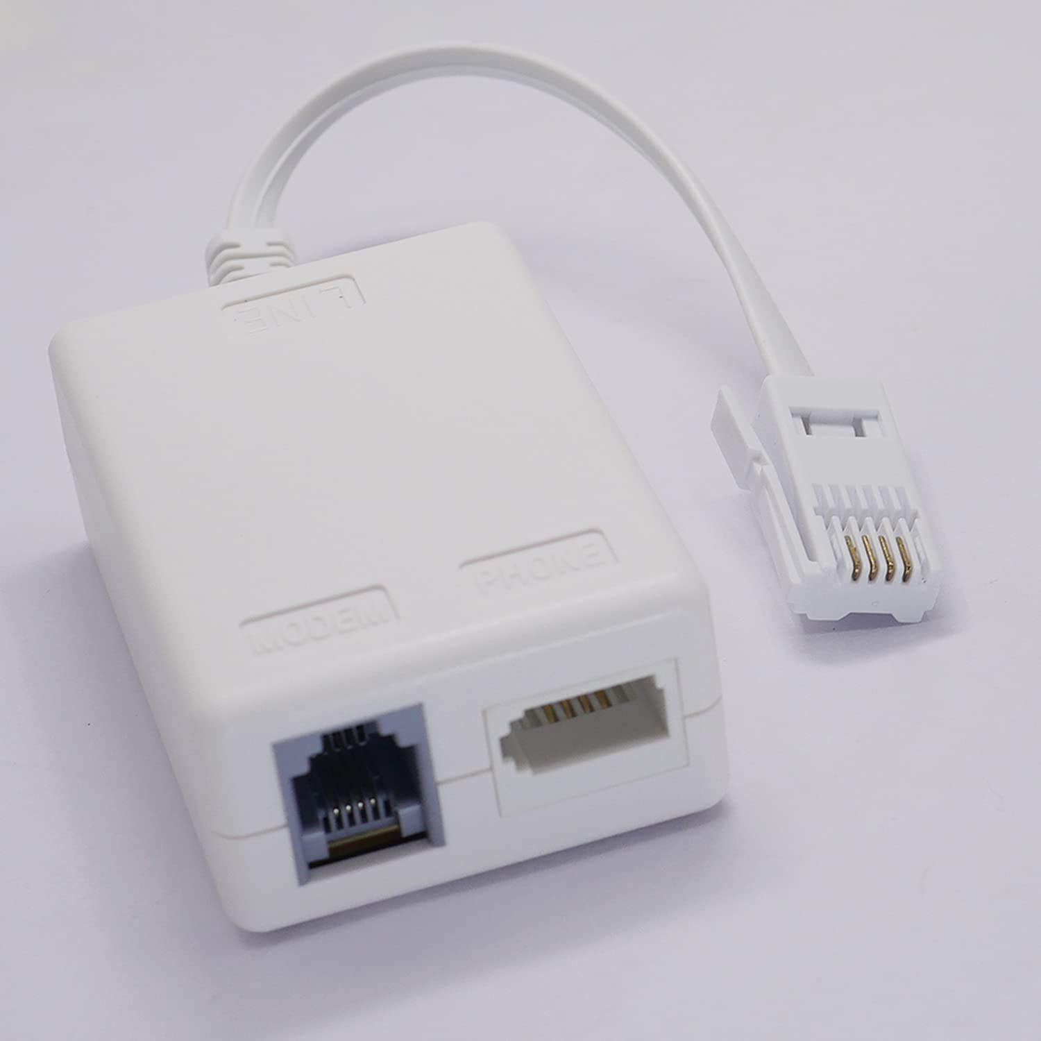 Casoter Filtro ADSL A Banda Larga 6P4C Da Spina BT A Presa BT E RJ11 - Splitter Per Modem E Telefono - 2