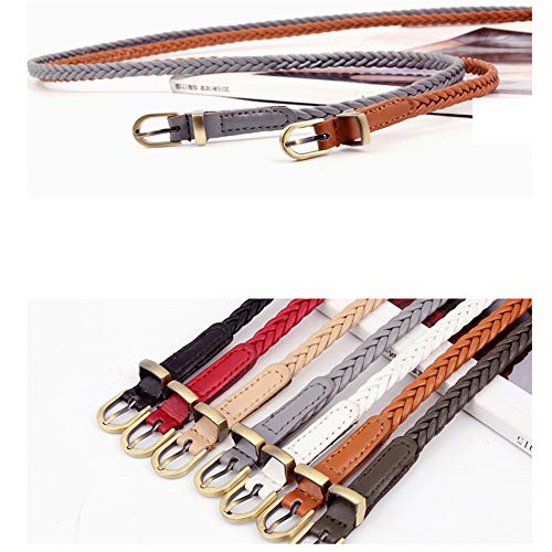 Andongnywell Women Braided Waist Belt for Dress Ladies Braided Belt Leather for Jeans Buckle Waistband3