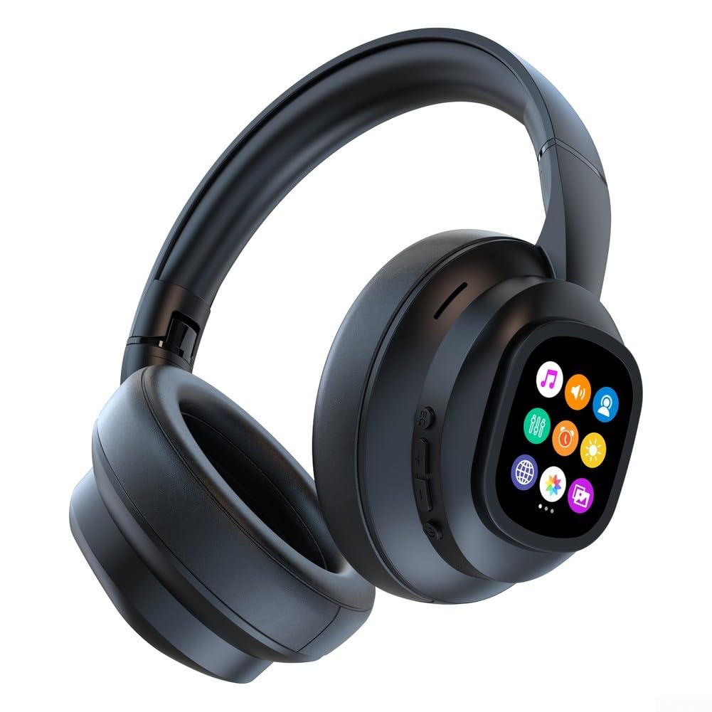 Cuffie over-ear, traduzione AI Wireless Cuffie in tempo reale, 169 lingue, con touch screen LCD staccabile, 46 ore di riproduzione per viaggi, riunioni, studio