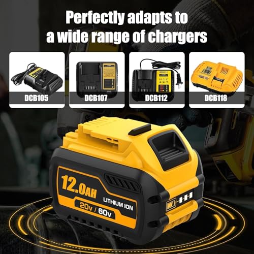Image of 12.0Amps DCB609 Replacement for Dewalt 20V /60V Flexvolt Battery(60V-2P)
