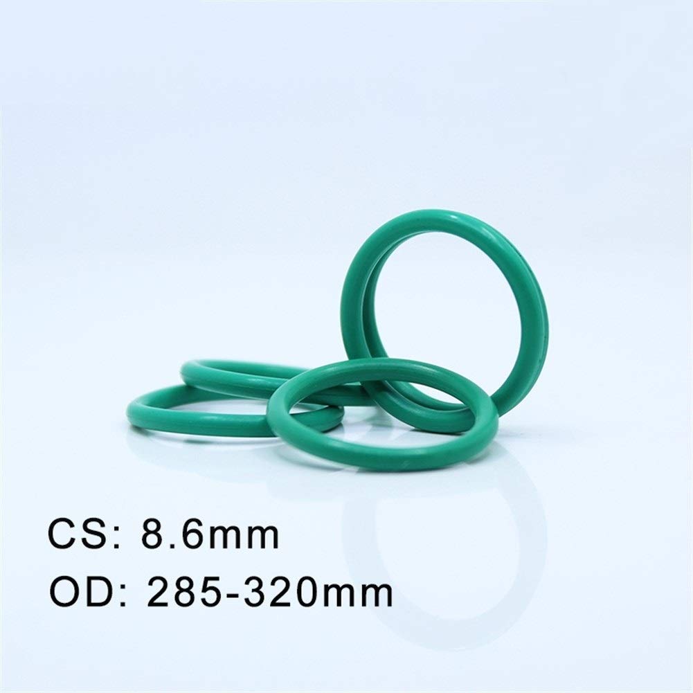 O-Ringe CS8.6mm FKM Gummi O Ring OD 285/290 / 295/300/305/310/315 / 320x6mm ORing Fluorine Dichtung Öldichtung 1pc ORing Grün JIYAMI'EN EL (Size : OD285x8.6mm)