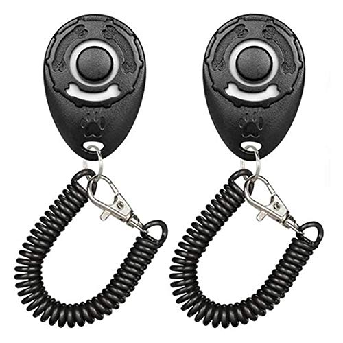 anme 2 Packs Chiens Clicker Formation, Clicker de Chien Dog, Chien Clicker Sifflet, pour Pet Training Professional, pour Chiens, Chats, Oiseaux, Chevaux (Noir)