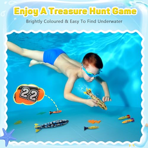 MoKo 10 Pack Pool Torpedo Toys, Water Diving Rockets for Kids & Adults - image 6