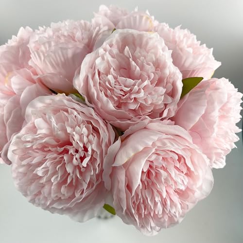 10pcs Artificial Peony Flowers Silk Peonies Real Touch Flower Bouquet for Vase Decor Wedding Table Centerpieces Valentines Gifts(Pink) image 7