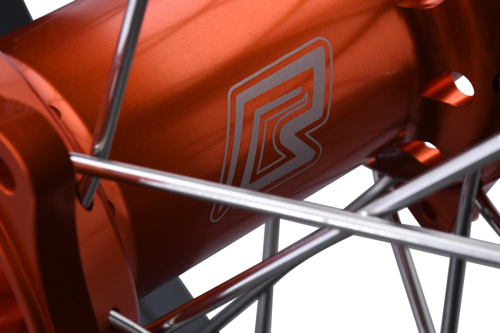avdb -moto felga/szprychy, koło tylne 15" x 17" kompatybilne z KTM SX 300 2023-2024, SXF 250 2023-2024, SXF 350 2023-2024, HUSQVARNA FC 450 2023-2024, GAS EX 250 EX 252024-X Supermoto (pomarańczowy)