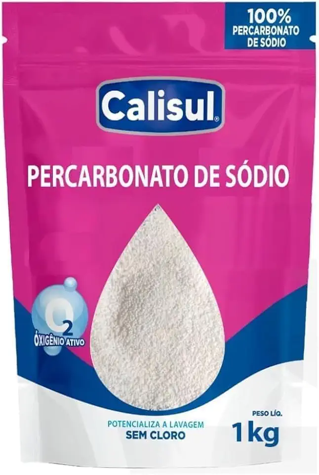 Percarbonato de Sódio 1kg 100% Puro Tira Manchas em Pó Sem Cloro, Biodegradável e Seguro para Roupas Brancas, Coloridas e Limpeza Doméstica