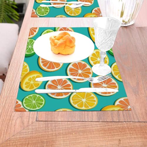 Sets de table en PVC résistant décor fruit pour salle à manger