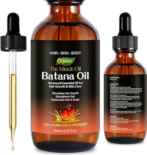 Batana Oil for Hair Growth Natural Unrefined Batana Oil for Hair Growth Nourish Scalp and Reduce Hair Loss Hair Oils Essential Oils for Eyelashes Eyebrows Face Skin Care Body Massage -60ml