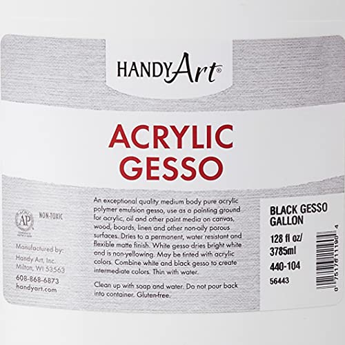 Handy Art Student Acrylic Gallon, Black Gesso,440-104, 128 Fl Oz (Pack of 1) - Image 5