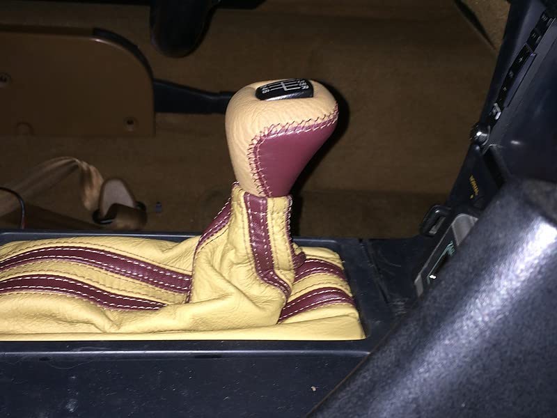 RedlineGoods Shift Boot Compatible with Chevrolet Corvette C4 1990-96. Tailor Made - not Universal. Genuine top-Grade Italian Black Suede (Alcantara) with Red Thread