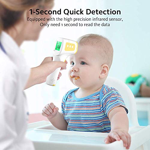 Baby Forehead Thermometer, Infrared Non-Contact Thermometer for Adult, Kids, Baby, Accurate Instant Readings No Touch Infrared Thermometer with 3 in 1 Digital LCD Display for Indoor and Outdoor Use