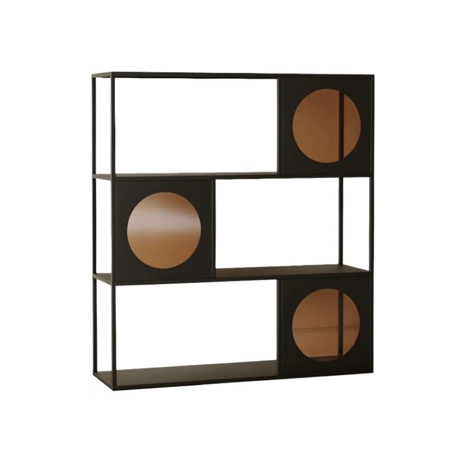 Shihan-2015 Bookcase Creative 3-Tier Standing Iron Bookshelf Home Minimalism Large Capacity Storage Shelving Unit Display Shelf