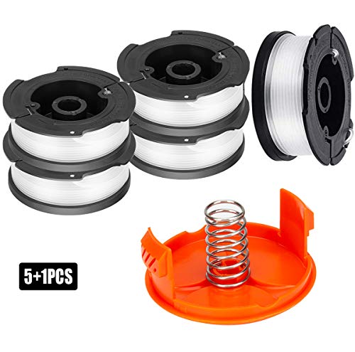 liuer 6 Piezas Repuesto Hilo Recortadora Línea Bobinas de Hilo Reflex Simple para Cortabordes Compatible con Black and Decker AF-100