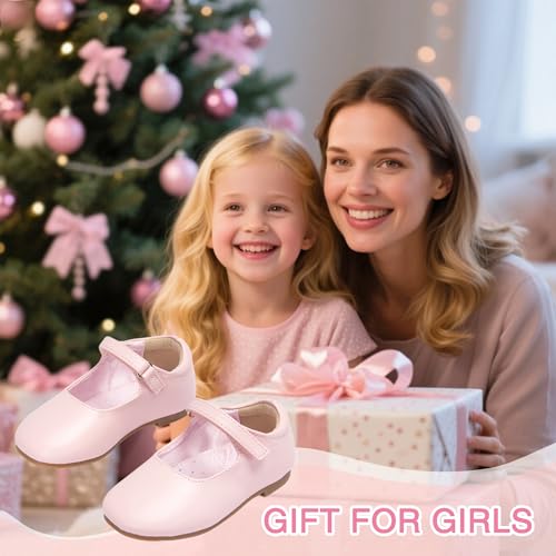 THEE BRON Little Girls Princess Shoes 3-12 Years Ballet Flats Soft Non-Slip Dress Shoes for Wide Feet4