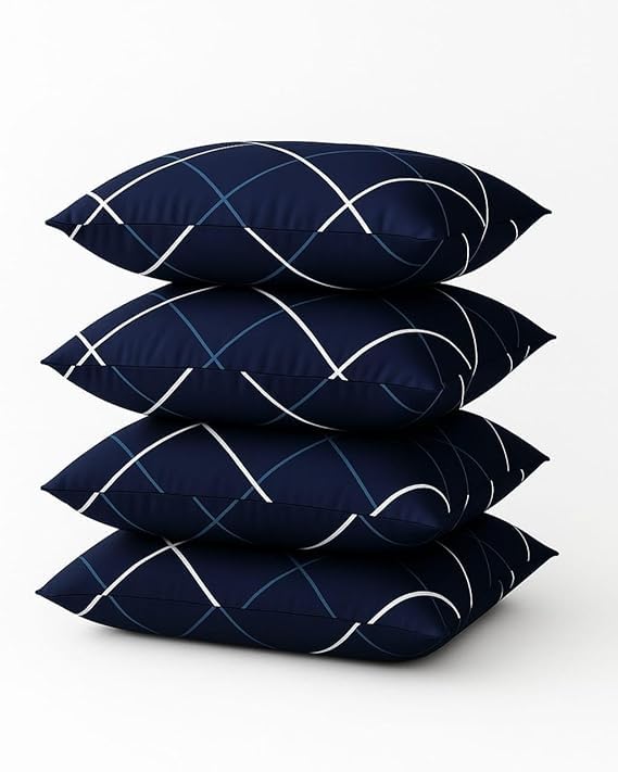Image of Donda Microfiber Pillows Set 4, Soft Adjustable Pillow for Sleeping - 16 x 24 Inches -Blue (4, Blue, King (U.K. Standard S0-2