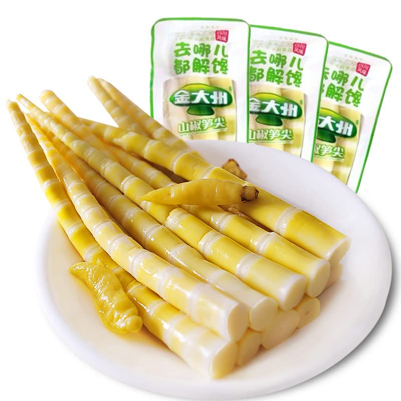 Seta Enoki picante, Latiao, tira picante, 3.53 oz17.64 ozpaquete, bocadillos, brote de bambú de encurtidos listos para comer, salsa de chile