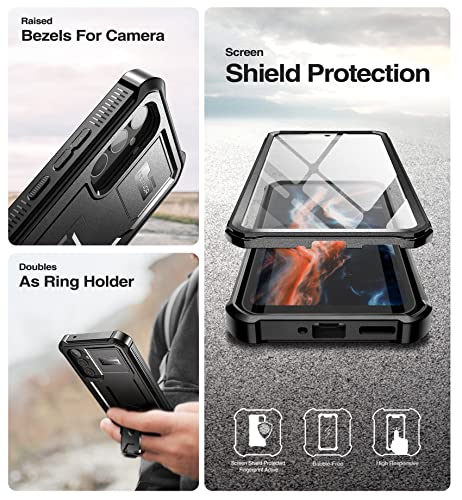 Coque Samsung A34 5G antichoc robuste avec béquille arrière noire