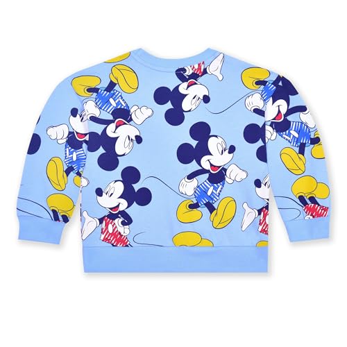 Image of Disney Mickey Mouse Boys Short Sleeve T-Shirt, Shorts, and Sweatshirt 3 Piece Set for Toddlers - Blue /White